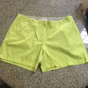 Yellow JCrew Cinco Shorts